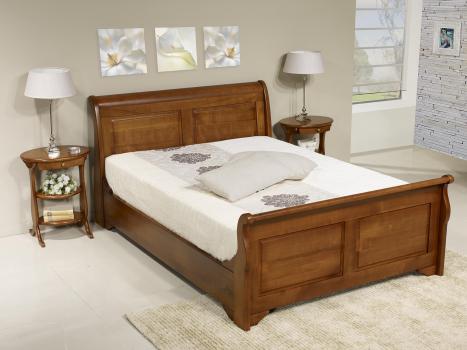 Cama barco Rémy fabricada en madera de cerezo macizo al estilo Louis Philippe 160X200