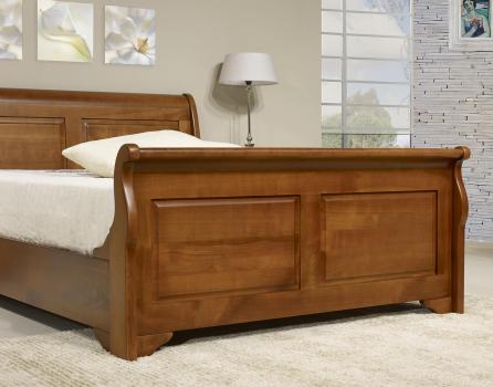 Cama barco Rémy fabricada en madera de cerezo macizo al estilo Louis Philippe 160X200