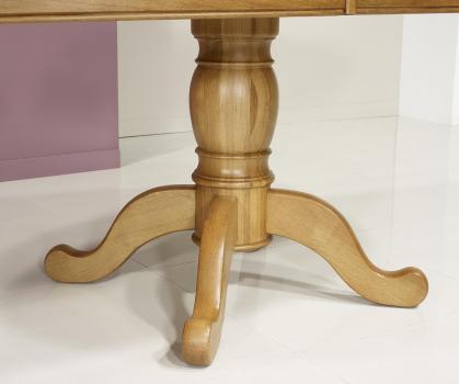 Mesa de comedor ovalada  170x100 fabricada en madera de roble macizo al estilo Louis Philippe + 3 extensiones de 40 cm