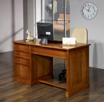Escritorio Jeanne con 5 cajones fabricado en madera de cerezo macizo al estilo Louis Philippe
