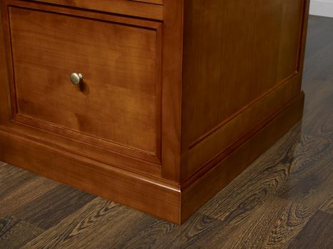 Escritorio Jeanne con 5 cajones fabricado en madera de cerezo macizo al estilo Louis Philippe