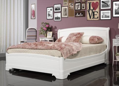 Léa Solid Cherrywood Louis Philippe style Bed