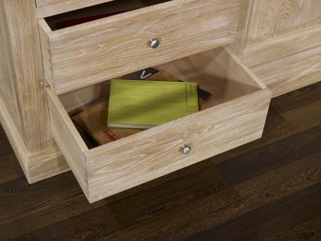 Biblioteca Eduardo de 2 cuerpos fabricada en madera de Roble macizo en estilo Louis Philippe con altura 242 cm