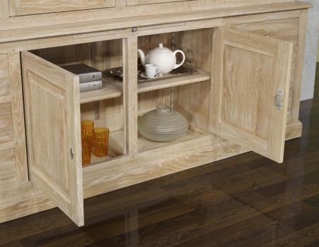 Biblioteca Eduardo de 2 cuerpos fabricada en madera de Roble macizo en estilo Louis Philippe con altura 242 cm