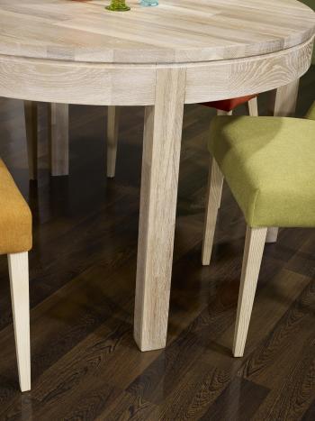 Mesa de comedor  redonda Denys, fabricada en madera de roble macizo estilo Contemporáneo diámetro 120cm