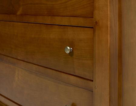 Cómoda de 3 cajones fabricada en madera maciza de cerezo en estilo Louis Philippe