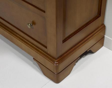 Cómoda de 3 cajones fabricada en madera maciza de cerezo en estilo Louis Philippe