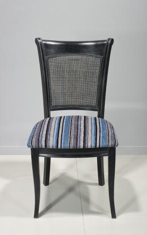 Silla Marc fabricada en madera de roble macizo estilo Louis Philippe acabado Carbón vegetal