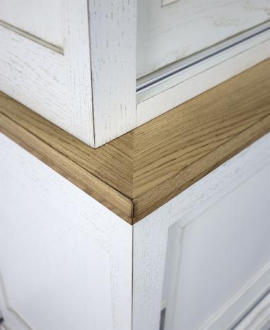 Armario vitrina Habencio con 2 puertas fabricado en madera de roble macizo estilo Directoire Puertas correderas