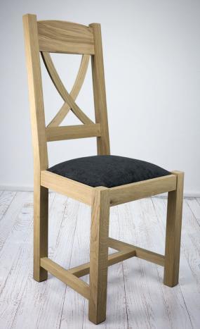 Silla Olivier fabricada en madera de roble macizo estilo Rústico asiento en tejido Acabado roble cepillado