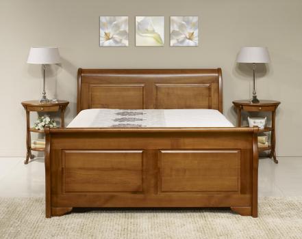 Cama barco Jean-Christian fabricada en madera de cerezo macizo al estilo Louis Philippe 140X190 2 DISPONIBLES