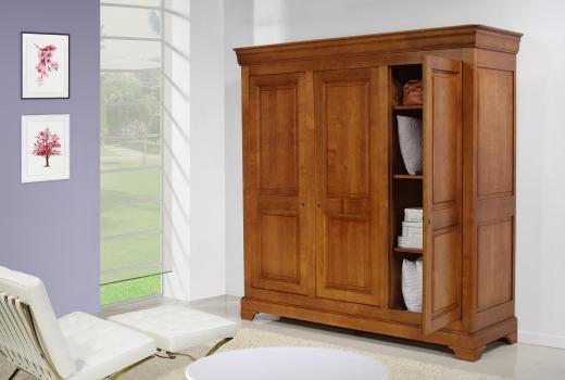 Anna Solid Cherrywood Louis Philippe style Wardrobe