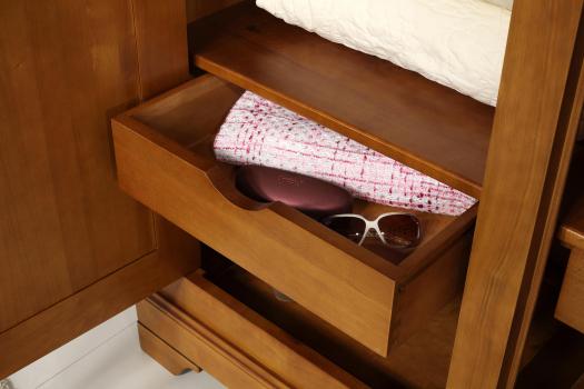 Anna Solid Cherrywood Louis Philippe style Wardrobe