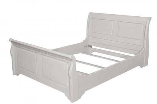 Cama Bateau Jean 140x190, de roble macizo de estilo Louis Philippe 