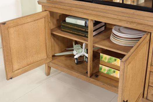 Mueble vitrina vintage de 2 piezas en roble,