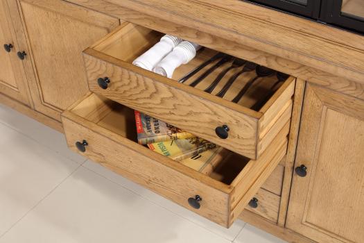 Mueble vitrina vintage de 2 piezas en roble,