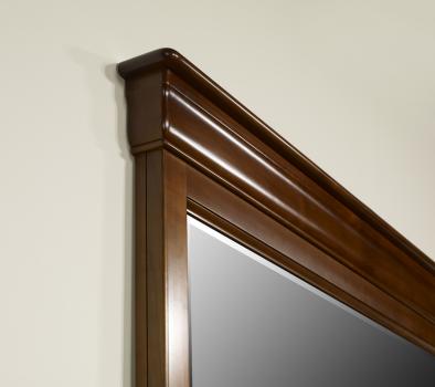 Espejo de cristal biselado 180x115 fabricado en madera de cerezo macizo en estilo Louis Philippe