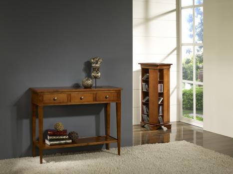 Columna de CD giratoria de madera de cerezo estilo Louis Philippe