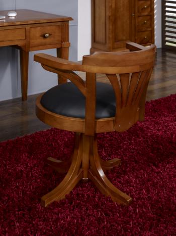 Silla de escritorio giratoria Emilio fabricado en madera de Haya maciza al estilo Louis Philippe