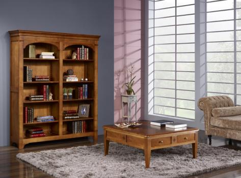 Estantería librería Caroline fabricada en madera de cerezo macizo en estilo Directoire