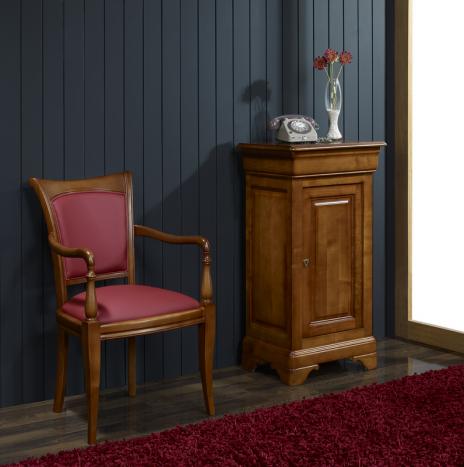 Mueble recibidor Andrea fabricado en madera de cerezo macizo en estilo Louis Philippe