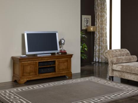 Mueble  TV 16/9 fabricado en madera de cerezo macizo al estilo Louis Philippe 