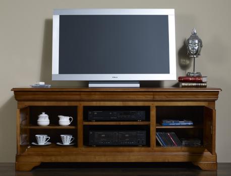 Mueble  TV 16/9 fabricado en madera de cerezo macizo al estilo Louis Philippe 