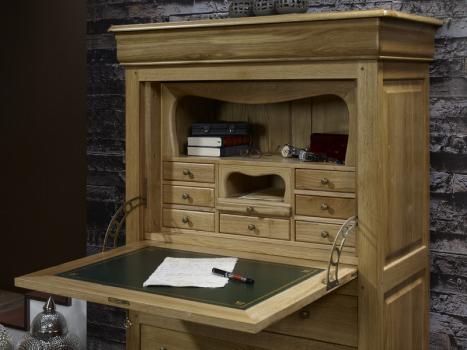Secretaria estilo francés fabricada en madera de roble macizo estilo Louis Philippe