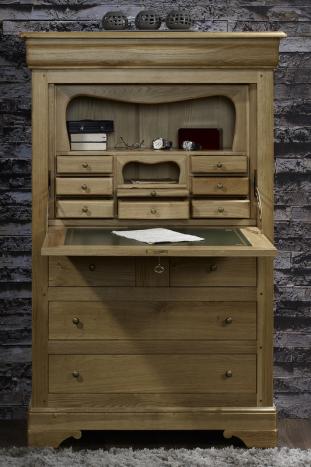 Secretaria estilo francés fabricada en madera de roble macizo estilo Louis Philippe