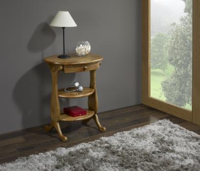 Pedestal ovalado Nicolas fabricado en madera de roble macizo estilo Louis Philippe