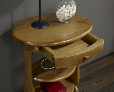 Pedestal ovalado Nicolas fabricado en madera de roble macizo estilo Louis Philippe