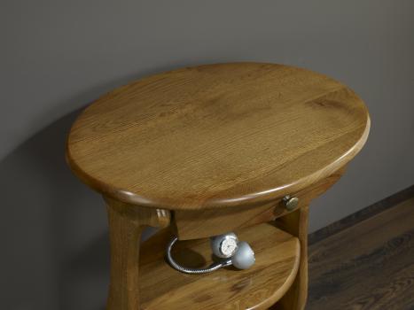 Pedestal ovalado Nicolas fabricado en madera de roble macizo estilo Louis Philippe
