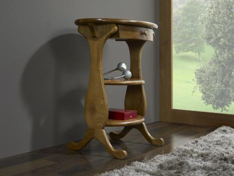 Pedestal ovalado Nicolas fabricado en madera de roble macizo estilo Louis Philippe