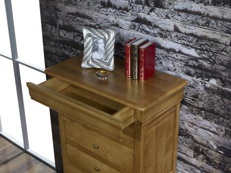 Cajonera Mateus fabricada en madera maciza de roble al estilo Louis Philippe 