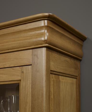 Biblioteca Baptiste de 3 puertas fabricada en madera maciza de roble al estilo Louis Philippe
