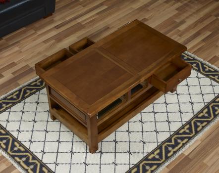 Mesa de centro Emilia fabricada en madera de cerezo macizo en estilo Rústico