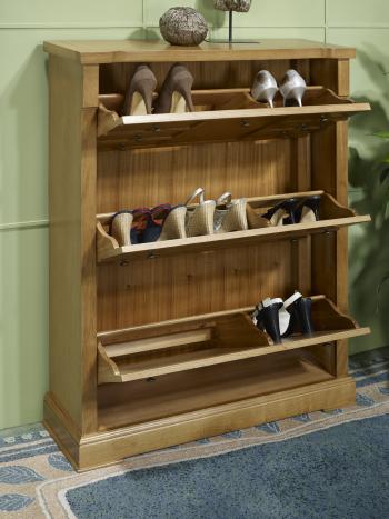 Mueble zapatero fabricado en madera de Roble al estilo Louis Philippe 