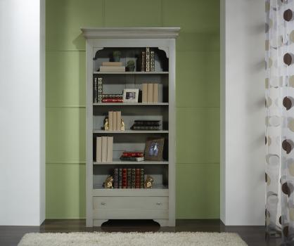 Estantería librería fabricada en madera maciza de cerezo en estilo Louis Philippe