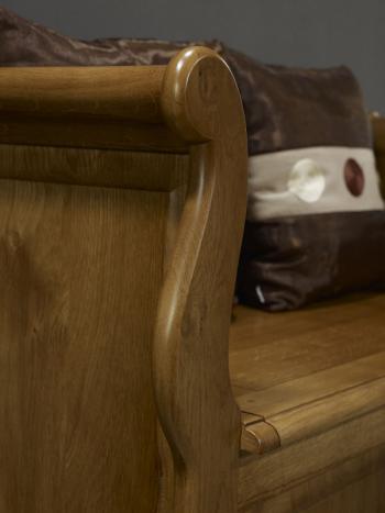 Léo Solid Oak Louis Philippe style Bench