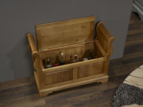 Léo Solid Oak Louis Philippe style Bench