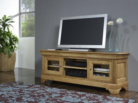 Mueble TV 16/9 Ingrid fabricado en madera de Roble macizo al estilo Louis Philippe