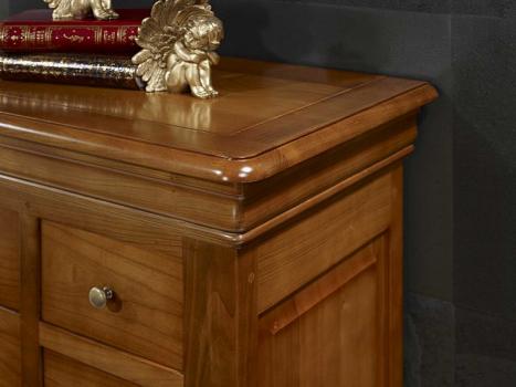 Cómoda Barbara de 11 cajones fabricada en madera de cerezo macizo estilo Louis Philippe 