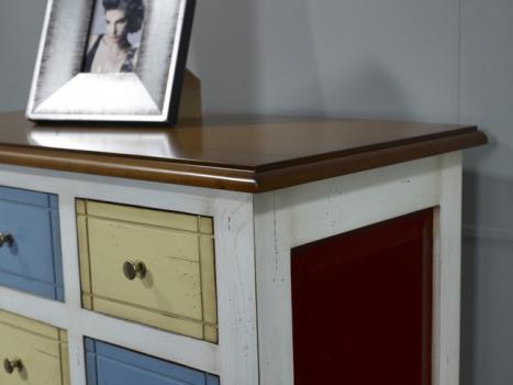 Cómoda Delphine fabricada en madera de Cerezo  MULTICOLOR