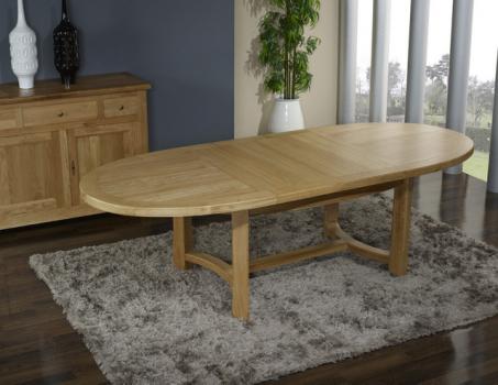 Mesa de comedor ovalada  Damien fabricada en madera de roble macizo estilo Rústico 170x110 cm