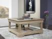 Mesa de centro cuadrada Bruno fabricada en madera de Roble macizo al estilo Louis Philippe 100x100(cm)