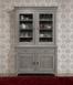 Armario Vitrina Lisa de 2 cuerpos y 2 puertas Estantería fabricada en madera de roble macizo estilo Directoire 