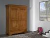 Armario de 2 puertas y 2 cajones fabricado en madera de Cerezo macizo al estilo Louis Philippe
