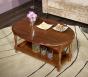Mesa de centro Zoe ovalada con solapas fabricada en madera maciza de cerezo estilo Louis Philippe