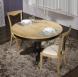 Mesa de comedor redonda Anna con pata central fabricada en madera de roble macizo al estilo Louis Philippe Acabado Cepillado Natural
