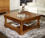 Mesa de centro Anna cuadrada fabricada en madera de cereza maciza estilo Louis Philippe 100x100(cm)